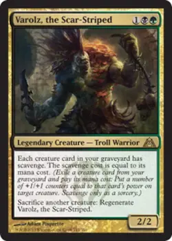 MTG Varolz, the Scar-Striped - Foil, Dragon's Maze, Heavily Played, English - Image 1