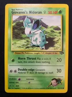 GIOVANNI'S NIDORAN F - 75/132 - GYM CHALLENGE - POKEMON CARD - LP - Image 1