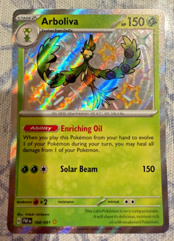 Pokemon TCG Arboliva 104/091 SV: Paldean Fates Shiny Rare - Image 1