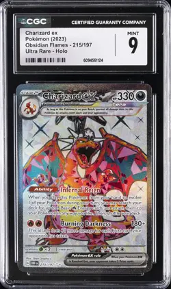 2023 POKEMON OBF EN-OBSIDIAN FLAMES #125 CHARIZARD EX CGC 9 - Image 1