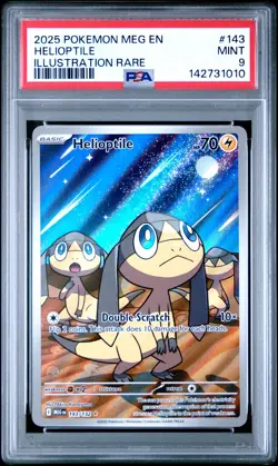 2025 POKEMON MEG EN-MEGA EVOLUTION ILLUSTRATION RARE #143 HELIOPTILE PSA 9 - Image 1