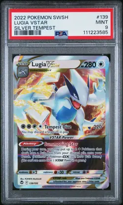 2022 POKEMON SWORD & SHIELD SILVER TEMPEST #139 LUGIA VSTAR PSA 9 - Image 1