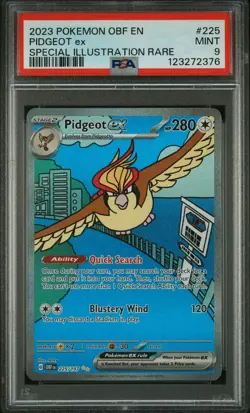 2023 POKEMON OBF EN-OBSIDIAN FLAMES SPECIAL ILLUSTRATION RARE PIDGEOT EX PSA 9 - Image 1