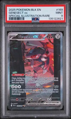 2025 POKEMON BLK EN-BLACK BOLT SPECIAL ILLUSTRATION RARE #169 GENESECT EX PSA 9 - Image 1