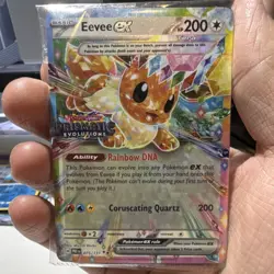 Pokemon Eevee EX Promo Stamped Holo 075/131 Prismatic Evolutions Rainbow DNA - Image 1