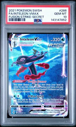 2021 Pokemon Inteleon VMAX Alt Art Fusion Strike 266/264 PSA 10 GEM MINT - Image 1