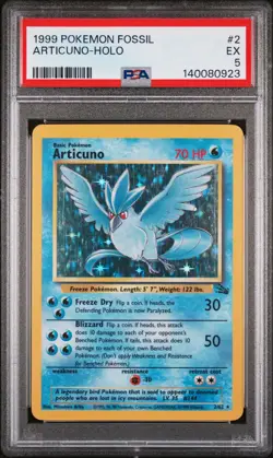 1999 POKEMON FOSSIL #2 ARTICUNO-HOLO PSA 5 - Image 1