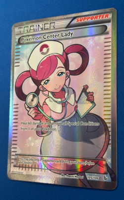 Pokemon TCG: POKEMON CENTER LADY #105/106 Full Art Trainer *Flashfire 2014 * SP - Image 3