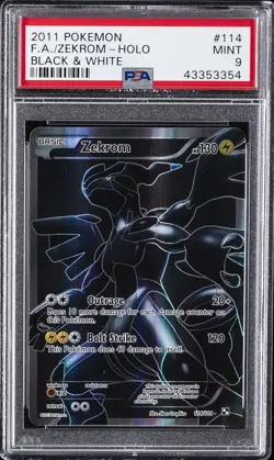 2011 POKEMON BLACK & WHITE #114 FULL ART/ZEKROM PSA 9 - Image 1