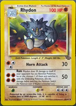 Rhydon 45/64 Jungle Pokemon TCG 1999 LP - Image 1
