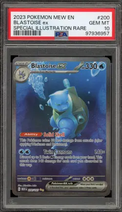 Pokemon Blastoise ex 151 MEW EN Special Illustration Rare #200 PSA 10 Gem Mint - Image 1
