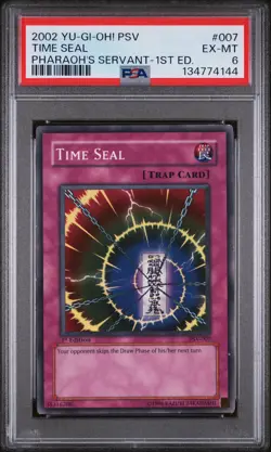 2002 YU-GI-OH! PSV-PHARAOH'S SERVANT 1ST EDITION #007 TIME SEAL PSA 6 - Image 1