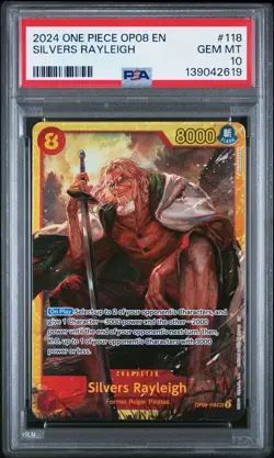 2024 ONE PIECE OP08-TWO LEGENDS #118 SILVERS RAYLEIGH PSA 10 - Image 1