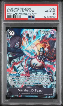 2025 ONE PIECE ENGLISH VERSION 2ND ANNIVERSARY SET #093 MARSHALL D. TEACH PSA 10 - Image 1