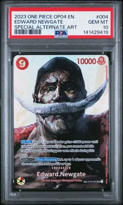 2023 ONE PIECE KINGDOMS OF INTRIGUE SPECIAL ALT ART #004 EDWARD NEWGATE PSA 10 - Image 1