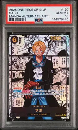2025 ONE PIECE JPN OP13-CARRYING ON HIS WILL MANGA ALTERNATE ART SABO PSA 10 - Image 1