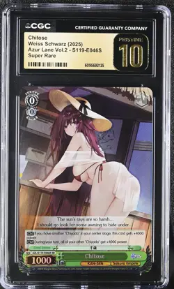 Weiss Schwarz GRADED 2025 Chitose S119-E046S Azur Lane 2 SR PRISTINE 10 ENG - Image 1