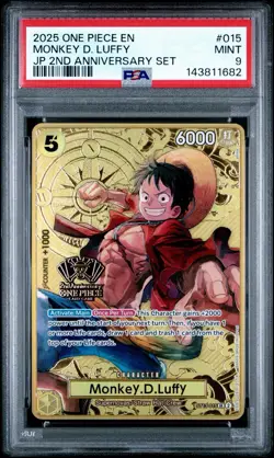 PSA 9 Monkey D Luffy One Piece ST13-015 Japanese English 2nd Anniversary Card - Image 1
