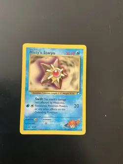 Vintage Misty’s Staryu Pokemon Card From Gym Heroes Set WotC 1999 - Image 1