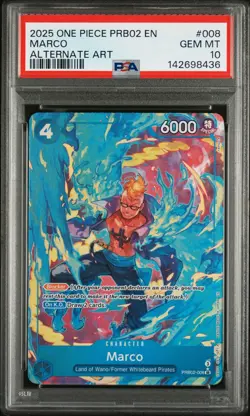 2025 ONE PIECE PRB02-PREMIUM BOOSTER ONE PIECE CARD THE BEST VOL.2 MARCO PSA 10 - Image 1