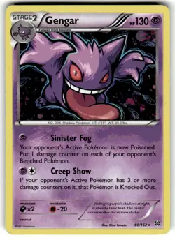 Pokemon Cards Gengar 60/162 Reverse Holo BREAKthrough XY LP - Image 1