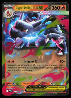 Mega Charizard X ex 013/094 Holo Phantasmal Flames Pokemon Card - Image 1