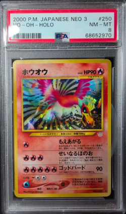 2000 Pokemon Card Ho-Oh Holo Japanese Neo 3 PSA 8 - Image 1