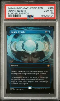 2024 MAGIC: THE GATHERING FOUNDATIONS BORDERLESS-FOIL #310 LUNAR INSIGHT PSA 10 - Image 1