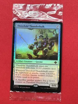 MTG Threefold Thunderhulk LCI Prerelease Promo Foil Factory Sealed - Image 1