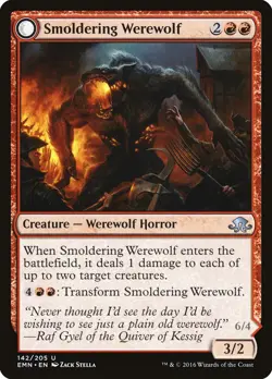 Smoldering Werewolf // Erupting Dreadwolf [Eldritch Moon] Magic MTG - Image 1