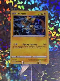 Pokemon Vivid Voltage Holo Zeraora 061/185 SWIRL Black Star Rare - Image 1