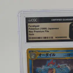 Pokemon Feraligatr Holo CGC Prestine 10 Japanese 160 (1999) Neo - Image 2