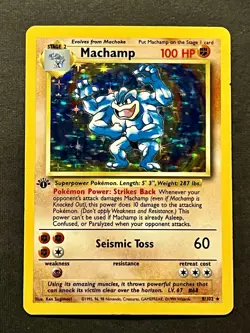 Machamp 8/102 1st Edition Holo Rare Base Set 1999 Vintage Pokemon TCG - Image 1