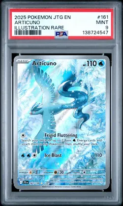 2025 POKEMON JTG EN-JOURNEY TOGETHER ILLUSTRATION RARE #161 ARTICUNO PSA 9 - Image 1
