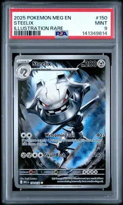 2025 POKEMON MEG EN-MEGA EVOLUTION ILLUSTRATION RARE #150 STEELIX PSA 9 - Image 1
