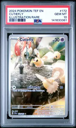 2024 POKEMON TEF EN-TEMPORAL FORCES ILLUSTRATION RARE #172 CUTIEFLY PSA 10 - Image 1