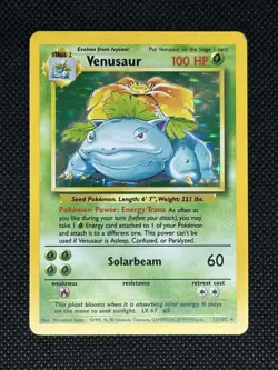 Pokemon TCG Venusaur Card 15/102 Base Set Unlimited Holo Rare - Image 1