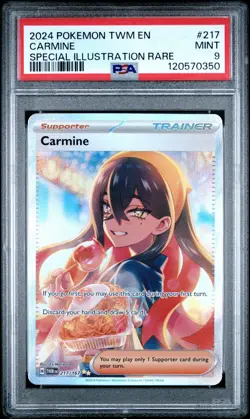 2024 POKEMON TWM EN-TWILIGHT MASQUERADE SPECIAL ILLUSTRATION RARE CARMINE PSA 9 - Image 1