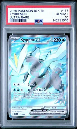 2025 POKEMON BLK EN-BLACK BOLT ULTRA RARE #157 KYUREM EX PSA 10 - Image 1