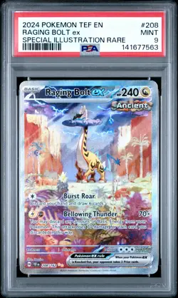 2024 POKEMON TEMPORAL FORCES SPECIAL ILLUSTRATION RARE RAGING BOLT EX PSA 9 - Image 1