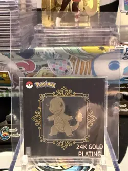 Pokemon 24K Gold Plated Korean Striking Popping Candy Sticker CHARMANDER NM CO - Image 1