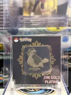 Pidgey 24k Gold Plated Sticker Korean Striking Candy Pokemon NM CO - Image 1
