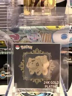 24k Gold Plated Pokemon Bulbasaur Sticker Pack Fresh NM CO - Image 1