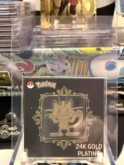 Meowth 24k Gold Plated Sticker Korean Striking Candy Pokemon CO - Image 1