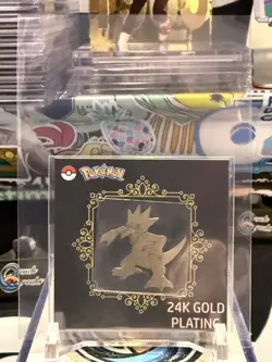 Golduck 24k Gold Plated Sticker Korean Striking Candy Pokemon NM CO - Image 1