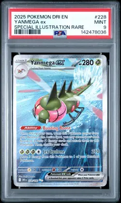 2025 POKEMON DRI EN-DESTINED RIVALS SPECIAL ILLUSTRATION RARE YANMEGA EX PSA 9 - Image 1
