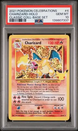 2021 POKEMON CELEBRATIONS CLASSIC COLLECTION #4 CHARIZARD-HOLO PSA 10 - Image 1
