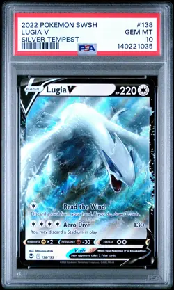 2022 POKEMON SWORD & SHIELD SILVER TEMPEST #138 LUGIA V PSA 10 - Image 1