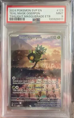 Teal Mask Ogerpon Pokemon Center ETB Black Star Promo SVP 123 PSA 9 - Image 1