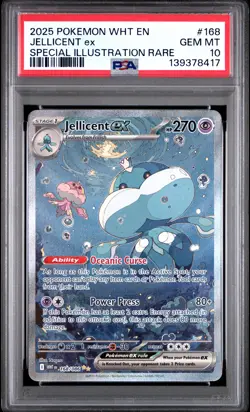 2025 POKEMON WHT EN-WHITE FLARE SPECIAL ILLUSTRATION RARE JELLICENT EX PSA 10 - Image 1